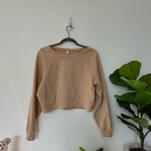 American Apparel Soft Yellow Cropped Sweatshirt S